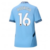 Camisa de Futebol Manchester City Rodri Hernandez #16 Equipamento Principal Mulheres 2024-25 Manga Curta